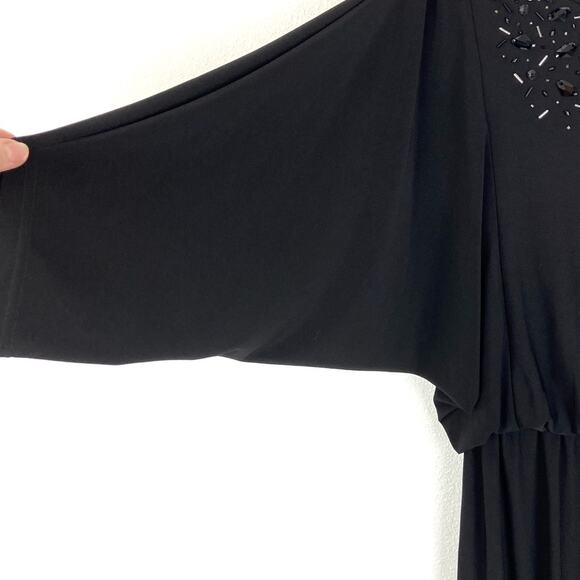 Jessica Howard Black Beaded 3/4 Sleeve Dress - 6 - Picture 5 of 7